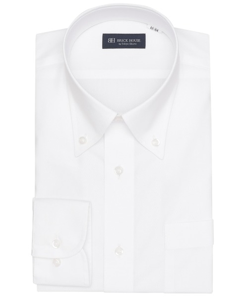 TOKYO SHIRTS(トウキョウシャツ)の「【吸水速乾】 形態安定ノンアイロン ボタンダウン 長袖ビジネスワイシャツ(ビジネスシャツ・メンズ・ホワイト・首回り39cm-裄丈80cm/首回り41cm-裄丈86cm/首回り43cm-裄丈82cm/首回り43cm-裄丈86cm/首回り42cm-裄丈86cm/首回り42cm-裄丈82cm/首回り41cm-裄丈82cm/首回り39cm-裄丈84cm/首回り37cm-裄丈84cm/首回り37cm-裄丈80cm)」の1枚目の写真