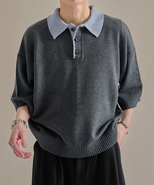 SECOND LAYER ニットポロ　ポロシャツ　セーター SECOND/LAYER（セカンドレイヤー）の「＜SECOND LAYER＞ P/SWETAER