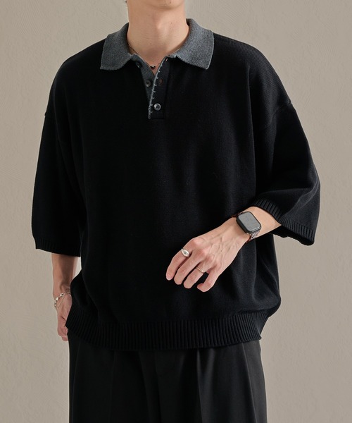 wym lidnm AZE H/S KNIT HENLEY Lサイズ　ブラウン WYM LIDNM セーター ニット AZE H/S KNIT HENLEY メンズ : ZOZOTOWN