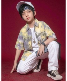 CHEER（チアー）の「キッズ ダンス 衣装 2点セット タイダイ柄 半袖 シャツ カーゴ パンツ セット（Tシャツ/カットソー）」