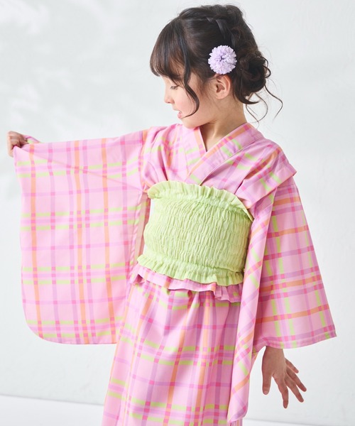 pairmanon(ペアマノン)の「【簡単着付け】ガールズ 2WAY セパレート浴衣(浴衣・キッズ・アイボリー/ブラック/ライトブルー/ピンク/レッド/ネイビー/ホワイト系その他/ブラック系その他・100/110/120/130/140/150/90)」の7枚目の写真