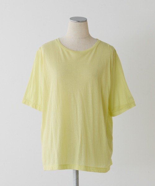 PUAL CE CIN(ピュアルセシン)の「シアーシンプルTシャツ(Tシャツ/カットソー・レディース・サックスブルー/ブラック/サーモンピンク/イエロー/オフホワイト・FREE)」の15枚目の写真