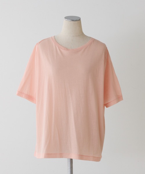 PUAL CE CIN(ピュアルセシン)の「シアーシンプルTシャツ(Tシャツ/カットソー・レディース・サックスブルー/ブラック/サーモンピンク/イエロー/オフホワイト・FREE)」の22枚目の写真