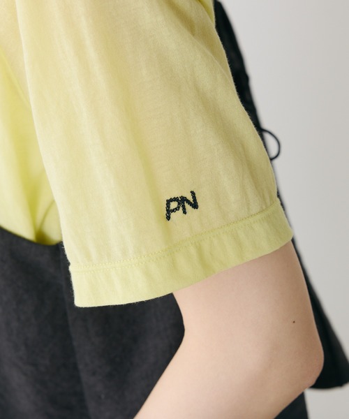 PUAL CE CIN(ピュアルセシン)の「シアーシンプルTシャツ(Tシャツ/カットソー・レディース・サックスブルー/ブラック/サーモンピンク/イエロー/オフホワイト・FREE)」の9枚目の写真