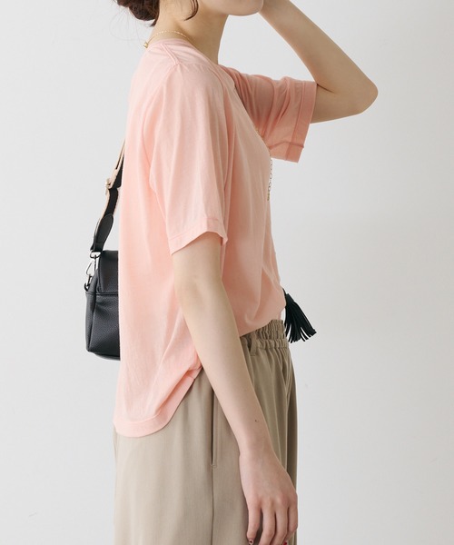 PUAL CE CIN(ピュアルセシン)の「シアーシンプルTシャツ(Tシャツ/カットソー・レディース・サックスブルー/ブラック/サーモンピンク/イエロー/オフホワイト・FREE)」の18枚目の写真