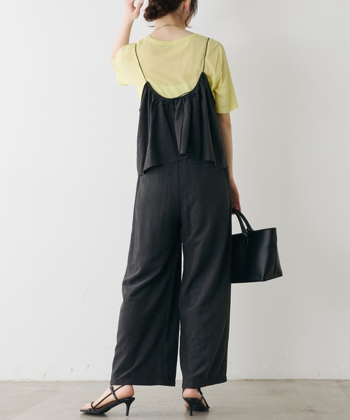 PUAL CE CIN(ピュアルセシン)の「シアーシンプルTシャツ(Tシャツ/カットソー・レディース・サックスブルー/ブラック/サーモンピンク/イエロー/オフホワイト・FREE)」の14枚目の写真