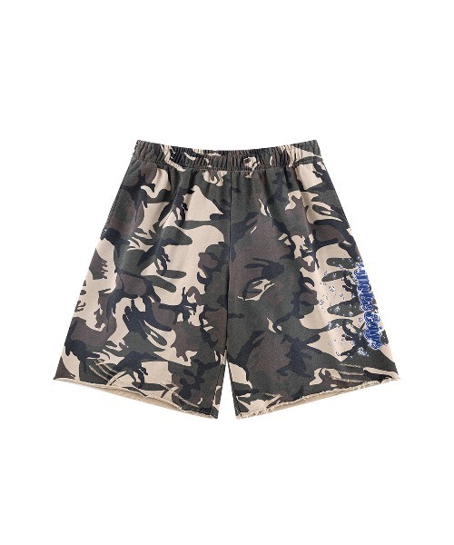 WOKE EDGE(ウォークエッジ)の「スエットショーツ|Diamond Logo Sweat Shorts|WOKE EDGE(その他パンツ・メンズ・グリーン系カモフラージュ・MEDIUM/LARGE/X-LARGE)」の1枚目の写真
