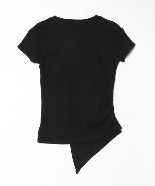 .KOM(ドットコム)の「A'GEM/9 × .kom 『.KOM/ドットケーオーエム』アシメヘムグラフィックコンパクトTシャツ(Tシャツ/カットソー・レディース・ホワイト/ブラック/グレー・FREE)」の8枚目の写真