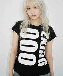 A'GEM/9 × .kom 『.KOM/ドットケーオーエム』アシメヘムグラフィックコンパクトTシャツ