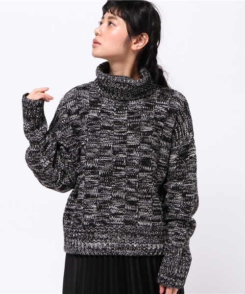 OUTLET（アウトレット）の「【goocy】引キ揃エT/NKnit（ニット/セーター・レディース・オレンジ/グリーン/オフホワイト・FREE）」の2枚目の写真