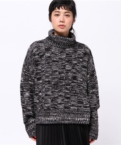 OUTLET（アウトレット）の「【goocy】引キ揃エT/NKnit（ニット/セーター・レディース・オレンジ/グリーン/オフホワイト・FREE）」の4枚目の写真