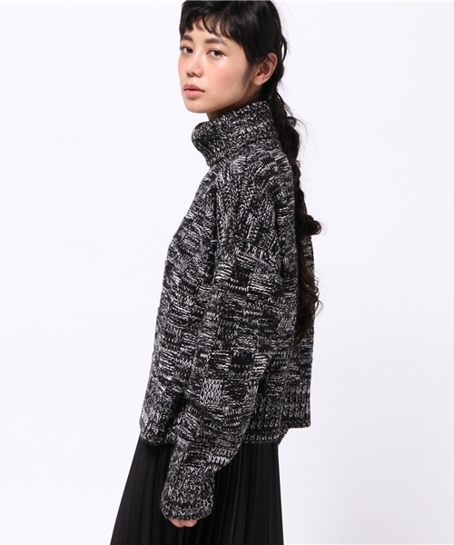 OUTLET（アウトレット）の「【goocy】引キ揃エT/NKnit（ニット/セーター・レディース・オレンジ/グリーン/オフホワイト・FREE）」の5枚目の写真