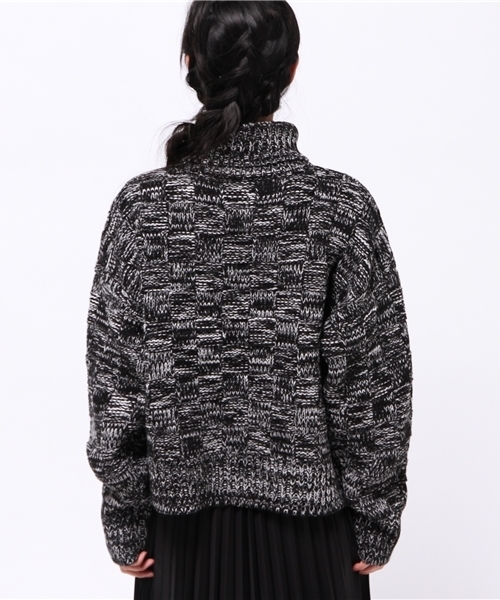 OUTLET（アウトレット）の「【goocy】引キ揃エT/NKnit（ニット/セーター・レディース・オレンジ/グリーン/オフホワイト・FREE）」の6枚目の写真