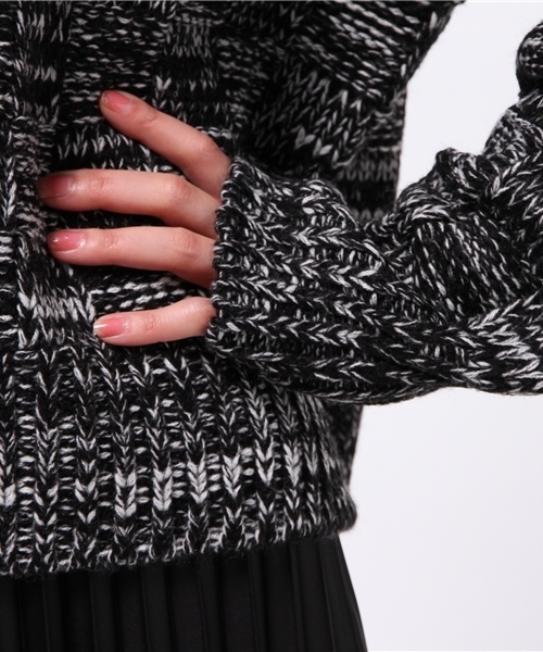 OUTLET（アウトレット）の「【goocy】引キ揃エT/NKnit（ニット/セーター・レディース・オレンジ/グリーン/オフホワイト・FREE）」の8枚目の写真