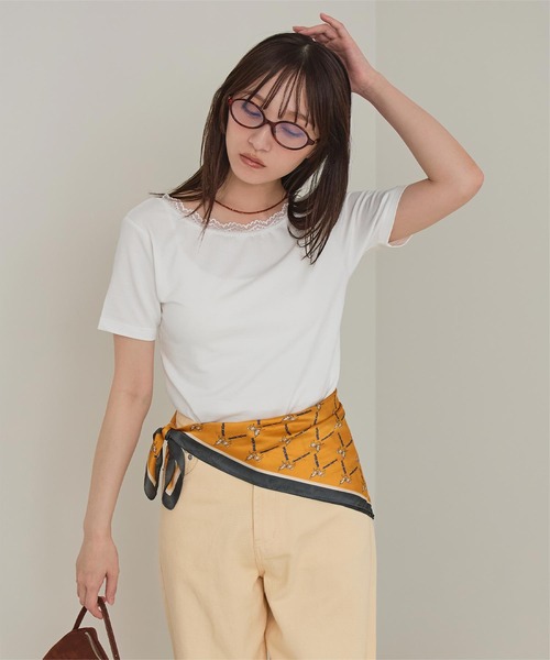 miette(ミエット)の「レース付きバックオープントップス(Tシャツ/カットソー・レディース・杢グレー/ブラック/オフホワイト・FREE)」の4枚目の写真