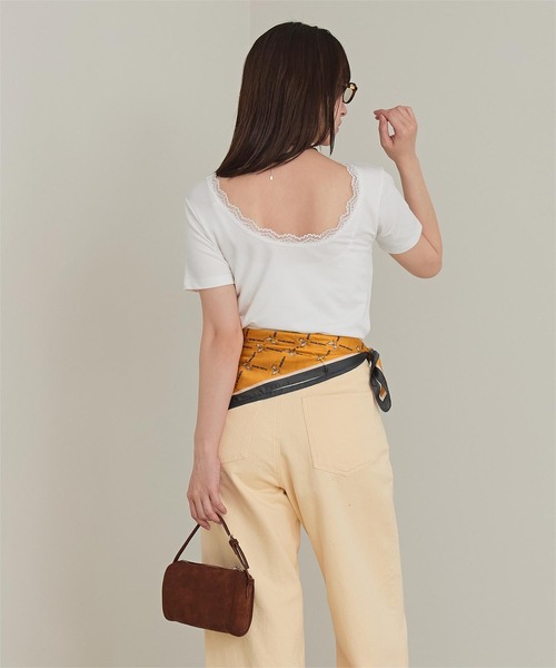 miette(ミエット)の「レース付きバックオープントップス(Tシャツ/カットソー・レディース・杢グレー/ブラック/オフホワイト・FREE)」の6枚目の写真