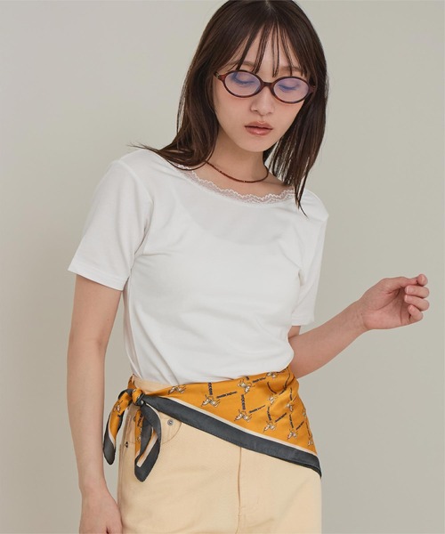 miette(ミエット)の「レース付きバックオープントップス(Tシャツ/カットソー・レディース・杢グレー/ブラック/オフホワイト・FREE)」の9枚目の写真