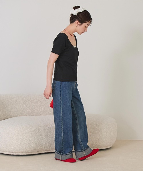 miette(ミエット)の「レース付きバックオープントップス(Tシャツ/カットソー・レディース・杢グレー/ブラック/オフホワイト・FREE)」の16枚目の写真