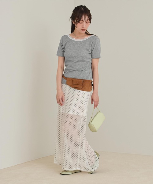 miette(ミエット)の「レース付きバックオープントップス(Tシャツ/カットソー・レディース・杢グレー/ブラック/オフホワイト・FREE)」の20枚目の写真
