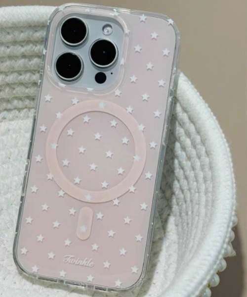 セール】Twinkle 星柄 ドット マグネット iPhone ケース 13/14.15