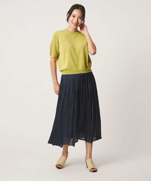 A DAY IN THE LIFE UNITED ARROWS(アデイインザライフユナイテッドアローズ)の「メッシュコンビ ショートスリーブニット ‐ウォッシャブル‐<A DAY IN THE LIFE>(ニット/セーター・レディース・ライトグレー/ダークグレー/イエロー/ロイヤルブルー/モカ/ピンク・FREE)」の22枚目の写真