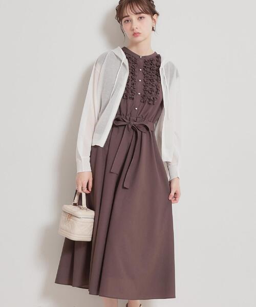 couture brooch(クチュールブローチ)の「【洗える】LEVITAジップアップフーディー(カーディガン/ボレロ・レディース・オフホワイト/サックスブルー/ブラック・42/40/38/36)」の11枚目の写真