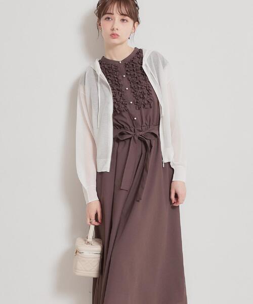 couture brooch(クチュールブローチ)の「【洗える】LEVITAジップアップフーディー(カーディガン/ボレロ・レディース・オフホワイト/サックスブルー/ブラック・42/40/38/36)」の12枚目の写真