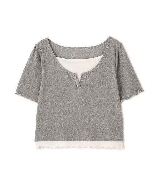 PROPORTION BODY DRESSING(プロポーションボディドレッシング)の「見せかけヘンリーネックカットソー / 1216160403(Tシャツ/カットソー・レディース・グレー系その他/ピンク/ホワイト・MEDIUM/SMALL)」の3枚目の写真