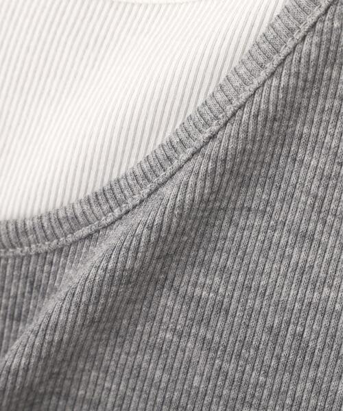 PROPORTION BODY DRESSING(プロポーションボディドレッシング)の「見せかけヘンリーネックカットソー / 1216160403(Tシャツ/カットソー・レディース・グレー系その他/ピンク/ホワイト・MEDIUM/SMALL)」の4枚目の写真