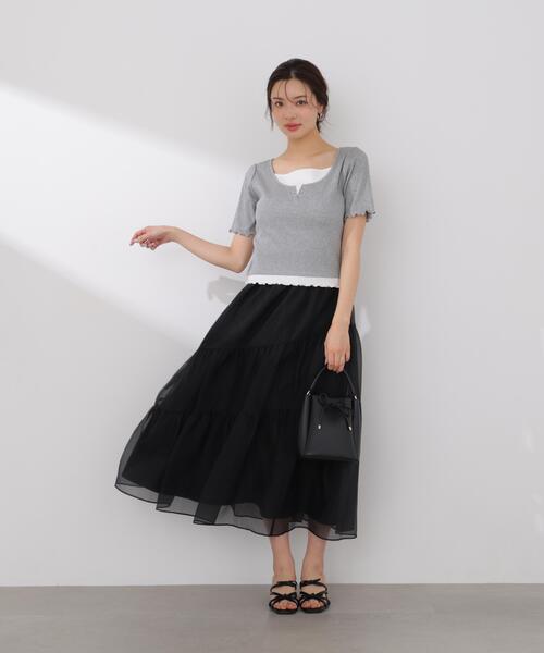 PROPORTION BODY DRESSING(プロポーションボディドレッシング)の「見せかけヘンリーネックカットソー / 1216160403(Tシャツ/カットソー・レディース・グレー系その他/ピンク/ホワイト・MEDIUM/SMALL)」の7枚目の写真