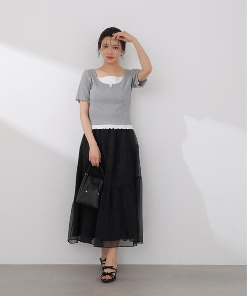 PROPORTION BODY DRESSING(プロポーションボディドレッシング)の「見せかけヘンリーネックカットソー / 1216160403(Tシャツ/カットソー・レディース・グレー系その他/ピンク/ホワイト・MEDIUM/SMALL)」の8枚目の写真