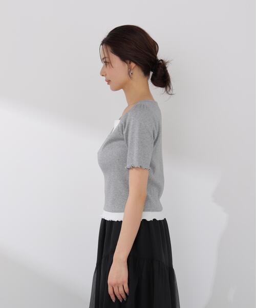 PROPORTION BODY DRESSING(プロポーションボディドレッシング)の「見せかけヘンリーネックカットソー / 1216160403(Tシャツ/カットソー・レディース・グレー系その他/ピンク/ホワイト・MEDIUM/SMALL)」の12枚目の写真
