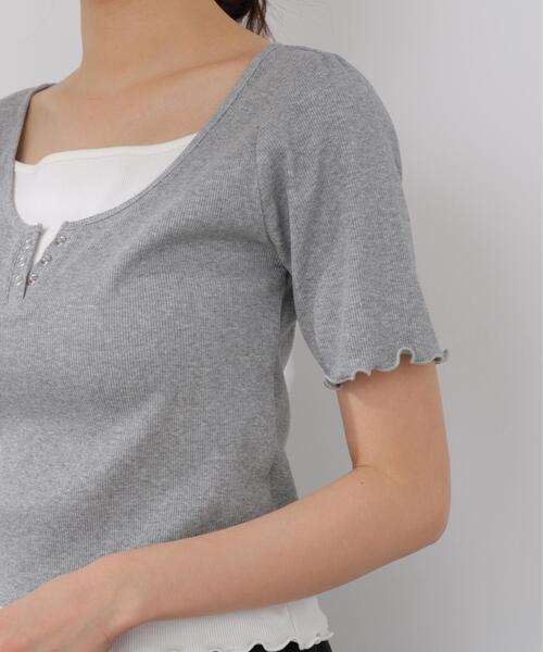 PROPORTION BODY DRESSING(プロポーションボディドレッシング)の「見せかけヘンリーネックカットソー / 1216160403(Tシャツ/カットソー・レディース・グレー系その他/ピンク/ホワイト・MEDIUM/SMALL)」の15枚目の写真