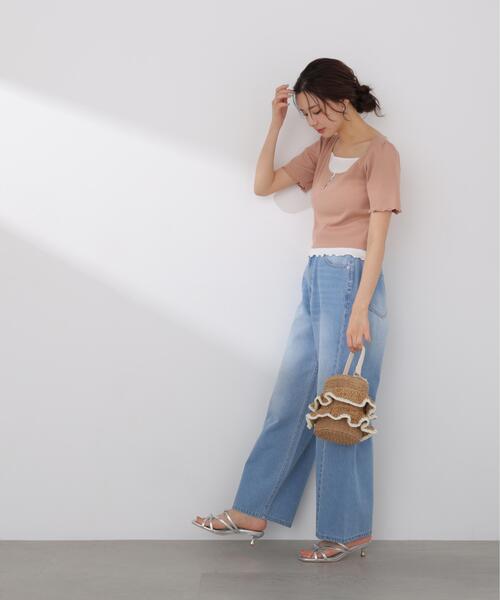 PROPORTION BODY DRESSING(プロポーションボディドレッシング)の「見せかけヘンリーネックカットソー / 1216160403(Tシャツ/カットソー・レディース・グレー系その他/ピンク/ホワイト・MEDIUM/SMALL)」の8枚目の写真
