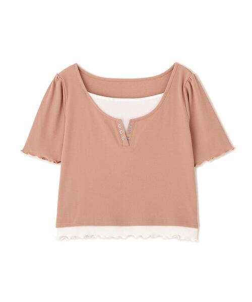 PROPORTION BODY DRESSING(プロポーションボディドレッシング)の「見せかけヘンリーネックカットソー / 1216160403(Tシャツ/カットソー・レディース・グレー系その他/ピンク/ホワイト・MEDIUM/SMALL)」の5枚目の写真
