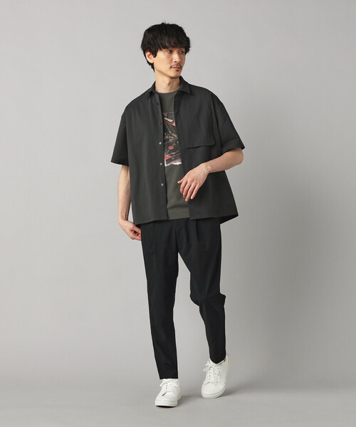 COMME CA MEN（コムサメン）の「【撥水】ドビーワッフル タックパンツ（その他パンツ・メンズ・ブラック/チャコールグレー・L/M）」の9枚目の写真