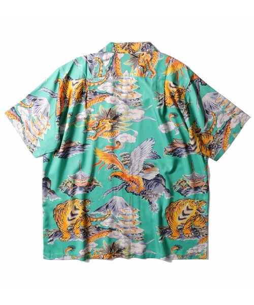 HOUSTON(ヒューストン)の「HOUSTON ヒューストン ALOHA SHIRT 三つ巴 アロハシャツ 半袖 / オープンカラーシャツ / 開襟シャツ(シャツ/ブラウス・メンズ・サックスブルー/ブラック/ミント・L/M/XL)」の8枚目の写真