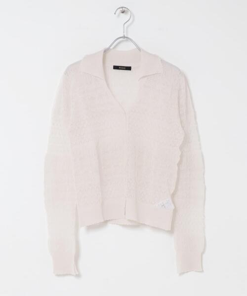 URBAN RESEARCH ROSSO WOMEN（アーバンリサーチ　ロッソ）の「リネン混クロシェニットカーディガン（カーディガン/ボレロ・レディース・グリーン系その他/ブラック/オフホワイト・FREE）」の10枚目の写真