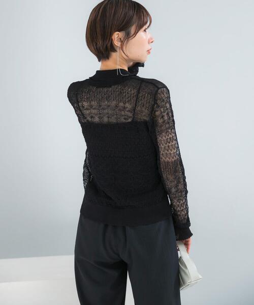 URBAN RESEARCH ROSSO WOMEN（アーバンリサーチ　ロッソ）の「リネン混クロシェニットカーディガン（カーディガン/ボレロ・レディース・グリーン系その他/ブラック/オフホワイト・FREE）」の15枚目の写真