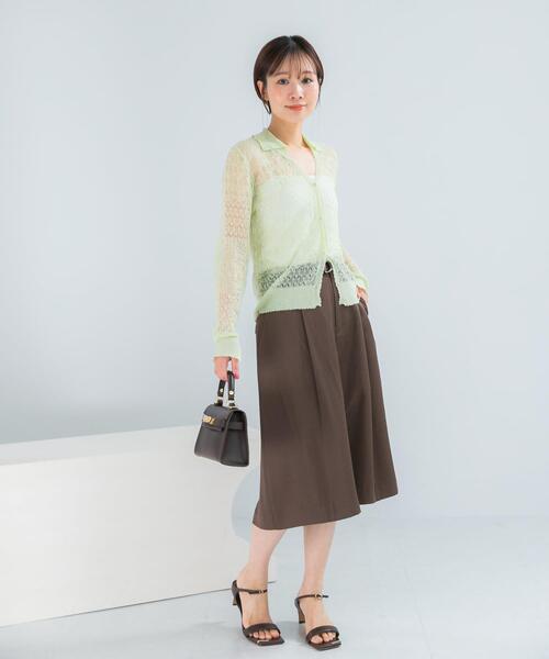 URBAN RESEARCH ROSSO WOMEN（アーバンリサーチ　ロッソ）の「リネン混クロシェニットカーディガン（カーディガン/ボレロ・レディース・グリーン系その他/ブラック/オフホワイト・FREE）」の22枚目の写真