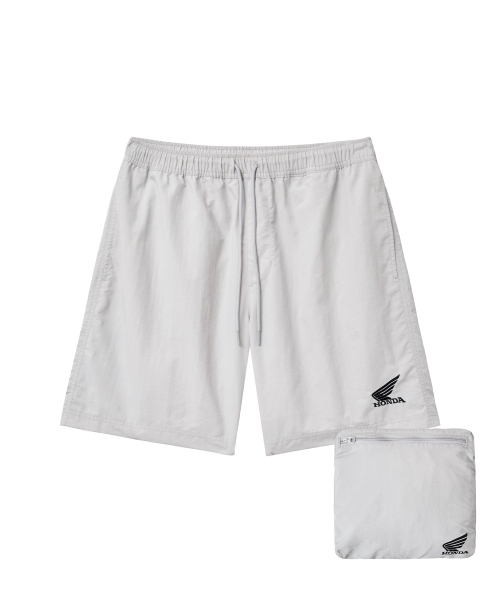 PHYPS MOTORCYCLE(フィップスモーターサイクル)の「Nylon Wing Logo 7Inch Packable Beach Shorts Light Gray(その他パンツ・レディース・その他・X-LARGE/SMALL/MEDIUM/LARGE)」の1枚目の写真