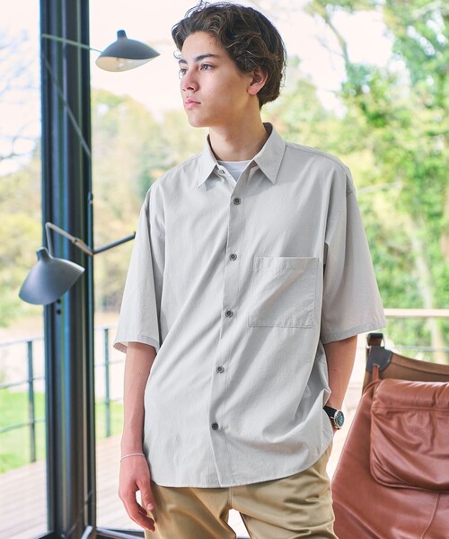 Dot Air ボックス レギュラーカラー 半袖 シャツ -ストレッチ-（シャツ