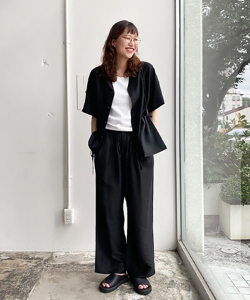 SOLAMONAT LARME(ソラモナラーム)の「シアーナイロンイージーパンツ(その他パンツ・レディース・グレー/ブラック/ベージュ・FREE)」の21枚目の写真