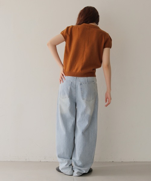 cheriella(シェリエラ)の「【cheriella】半袖ポロニットトップス SHORT SLEEVE POLO KNIT TOP(ポロシャツ・レディース・ブラウン/チャコールグレー/アイボリー・FREE)」の11枚目の写真
