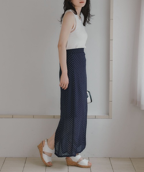 slattgir(スラットジール)の「高身長 シアードットロングスカート(トールサイズ)Essenave(スカート・レディース・ブラック/ネイビー・TM/TL/TLL/T3L)」の11枚目の写真