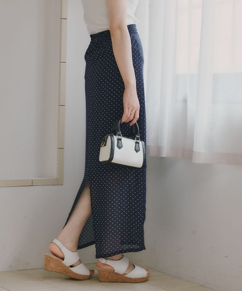 slattgir(スラットジール)の「高身長 シアードットロングスカート(トールサイズ)Essenave(スカート・レディース・ブラック/ネイビー・TM/TL/TLL/T3L)」の10枚目の写真