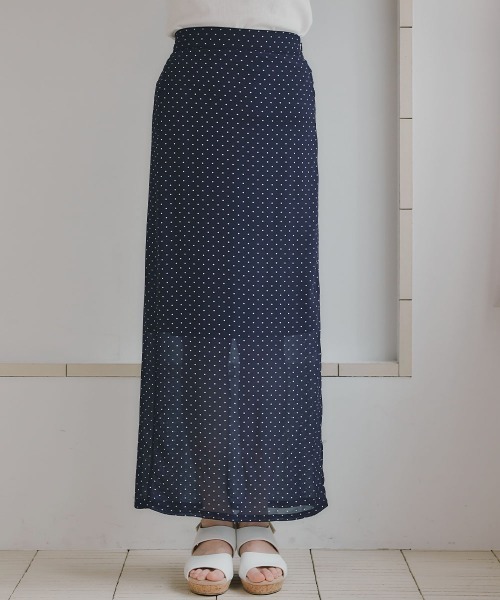 slattgir(スラットジール)の「高身長 シアードットロングスカート(トールサイズ)Essenave(スカート・レディース・ブラック/ネイビー・TM/TL/TLL/T3L)」の15枚目の写真