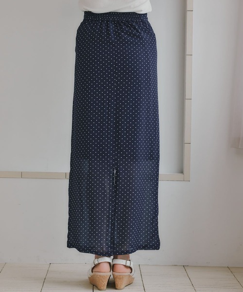 slattgir(スラットジール)の「高身長 シアードットロングスカート(トールサイズ)Essenave(スカート・レディース・ブラック/ネイビー・TM/TL/TLL/T3L)」の17枚目の写真