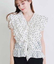 PICCIN PERLA | フリルドットブラウス(Tシャツ/カットソー)