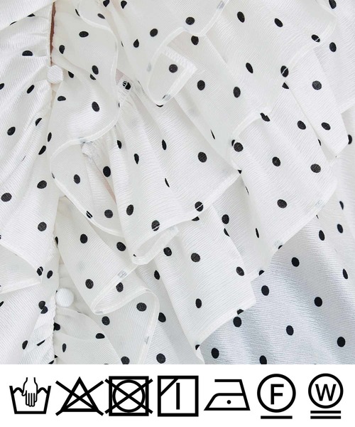 PICCIN PERLA（ピッチンペルラ）の「フリルドットブラウス（Tシャツ/カットソー・レディース・ブラック系その他/ホワイト系その他・M）」の9枚目の写真